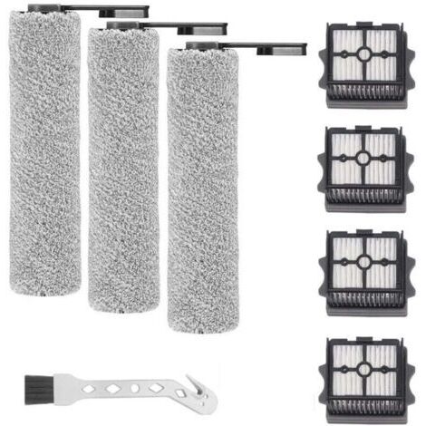 Green Mobility-Brosse rotative de rechange et filtre HEPA pour aspirateur eau et poussière Tineco Floor One S5 Combo / S5 Combo Power Kit : 3 brosses rotatives + 4 filtres + 1 brosse de nettoyage