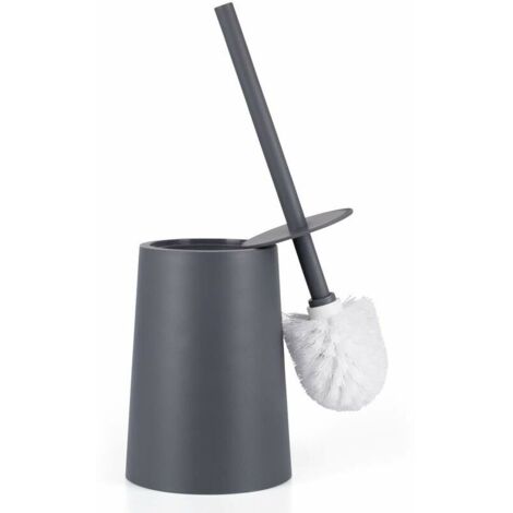 Green Mobility-Brosse WC Noir Mat Brosse Toilette Noire Balai Toilette WC avec Couvercle brosses WC et Supports Long Manche balayette WC Plastique,Gris