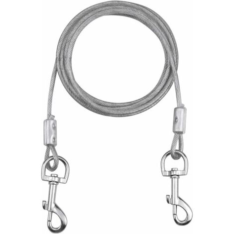 Green Mobility-Câble d'attache pour Chiens Jusqu'à 80 kg, 3 Mètres (Blanc), Animaux de Compagnie Plomb pour Chiens de Petite, Moyenne ou Grande Taille