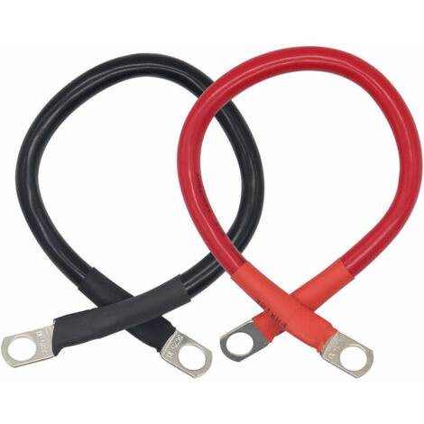 Green Mobility-Cable de batterie d'alimentation 25 carre 0.3M 4 Gauge AWG Fil de batterie rouge et noir, modele: noir et rouge 30 cm