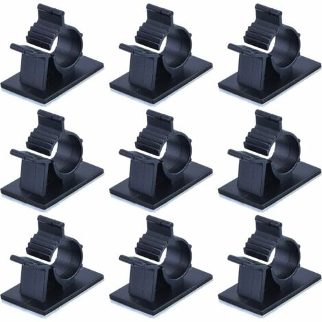 Green Mobility-Câbles Adhésifs Réglable Clips de Câble Nylon Porte Fil de Serrage, Noir, 100 pieces