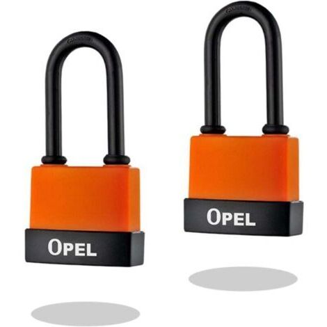Green Mobility-Cadenas Haute Sécurité à Clé Boîtier PVC Anti-Poussière Extérieur Anti-Rouille Pack de 2 Orange