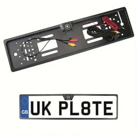 Green Mobility-Caméra de recul  12V avec 8 LED, capteur de stationnement Parktronic, support de plaque d'immatriculation européen et universel, accessoire auto