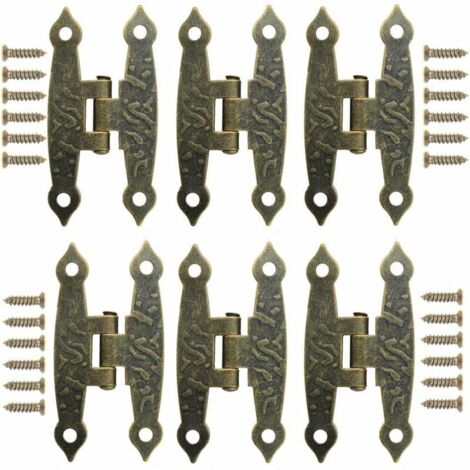 Green Mobility-Charnière pour meuble,20 Pièces Bronze Rétro Charnières Métal Style Rétro Pliantes avec Vispour Petite Boîte Caisse Meuble Retro Porte