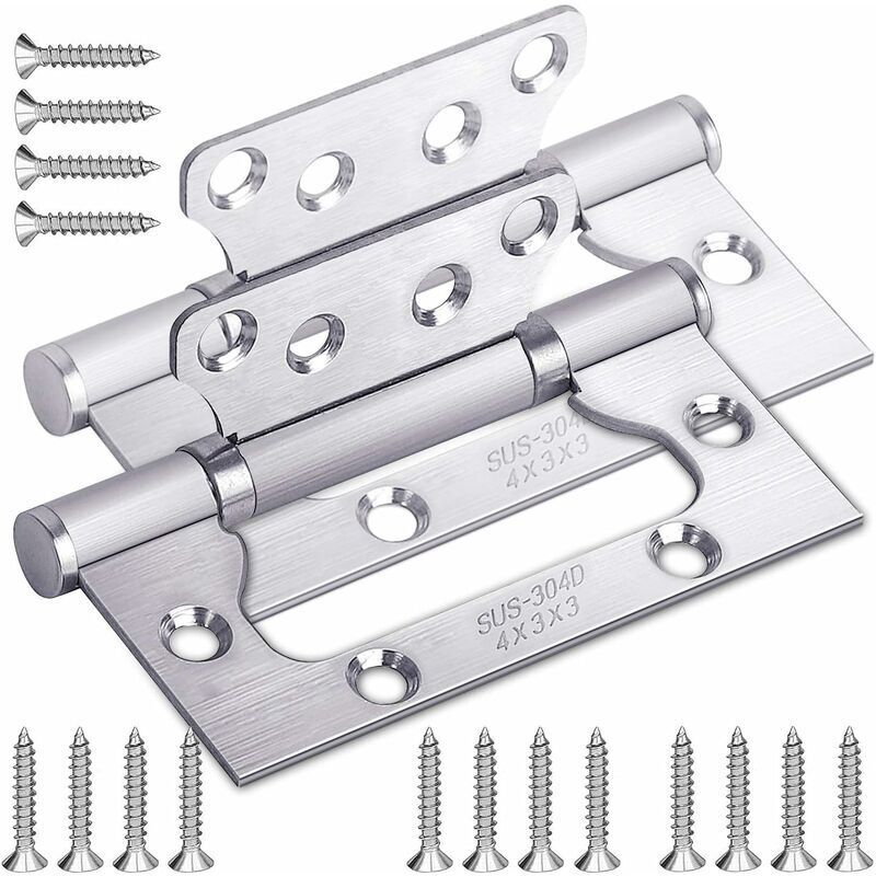 Green Mobility-Charnière pour meuble,Charnières à Roulement à Billes en INOX 304 pour Portes de Maison Porte de Chambre100mm x 38mm x 2mm (2 Pièces)
