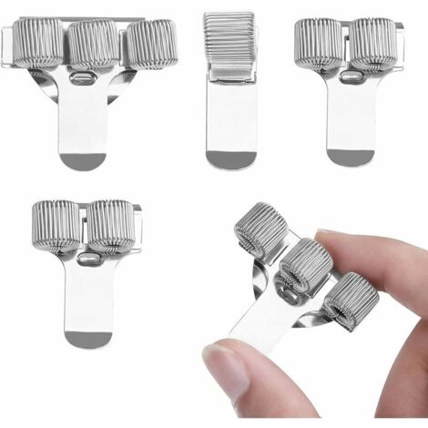 Green Mobility-Clips de Porte-Stylo 4 Paquets Clips pour Porte-Stylo Porte Stylo Clip Inoxydable avec Trous Simples, Doubles et Triples Porte-Stylo en Métal Clip de Boucle de Stylo pour Tableau Blanc 