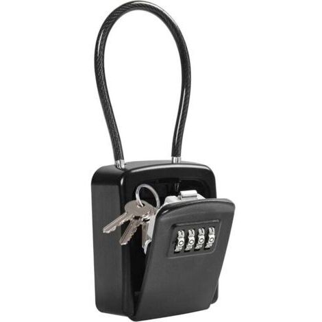 Green Mobility-Coffret à clés métallique , coffre à clés à combinaison 4 chiffres sécurisé, rangement extérieur étanche pour entrepôts - Noir