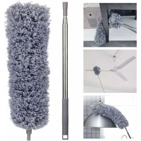 Green Mobility-Collecteur de poussière en microfibre rétractable, jusqu'à 250 cm, avec tête lavable -