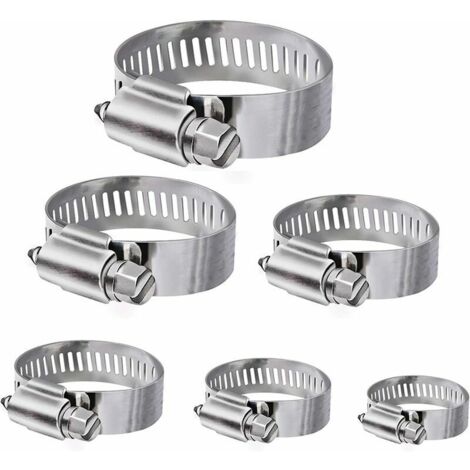 Green Mobility-Colliers de serrage, 36 colliers de serrage réglables en acier inoxydable de 6 à 51 mm Assortiment de 8 tailles pour tuyau d'eau familial, réservoir d'essence, tube automobile, etc.