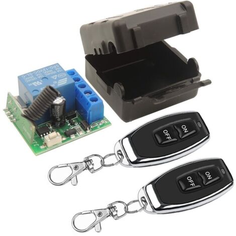 Green Mobility-Commutateur de télécommande sans fil universel Module récepteur de relais RF DC 12V 1CH avec 2 émetteurs.