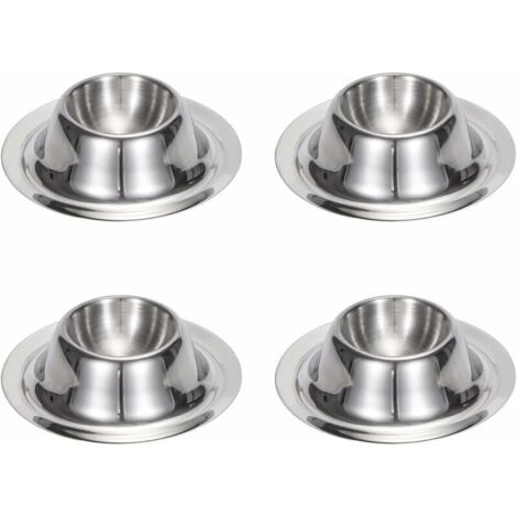 Green Mobility-Coquetiers en Acier Inoxydable, 4PCS Métal Porte-coquetier Tasses Petit Plateau à Oeufs pour Restaurant Maison Cuisine Table de Petit Déjeuner, Argent
