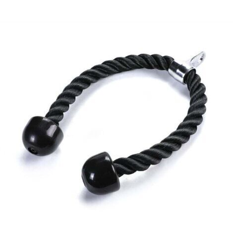 Green Mobility-Corde d'entraînement pour triceps en nylon avec double poignée (1 corde, noire, 70 cm)