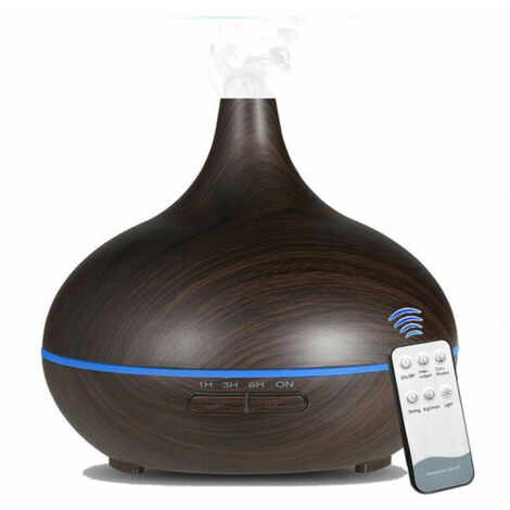 Green Mobility-Diffuseur d'arome telecommande a grain de bois d'humidificateur de diffuseur d'arome colore de 550 ml, norme europeenne de grain de bois profond norme europeenne de grain de bois profon