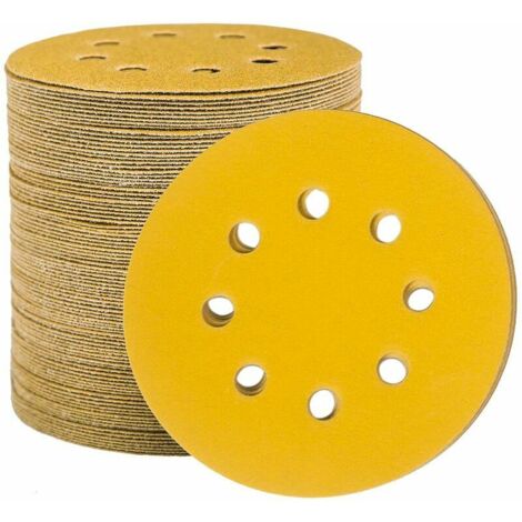Green Mobility-Disques de Ponçage Papier Abrasifs 125mm, 100 Disques Abrasifs de Ponçage Ponceuse tampons ponçage ronds 8 trous Grain 180 pour Poncer Polir Dérouiller,T-Audace