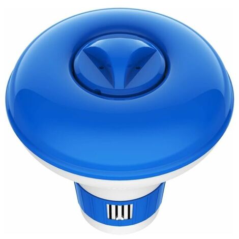 Green Mobility-Distributeur Flottant de Chlore, Diffuseurs pour Piscine, Diamètre 12cm/5pouces Doseur Flottant Réglable, Accessoires de Piscine pour Spa Jacuzzi Intérieur Extérieur, Bleu + Blanc