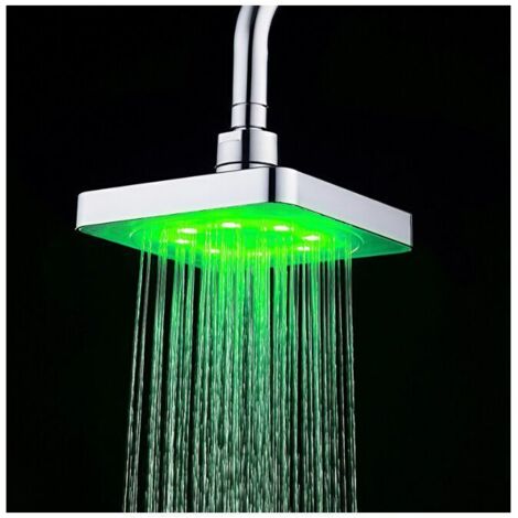 Green Mobility-Douchette multifonction avec débit réglable,Spray supérieur lumineux à LED de 6 pouces