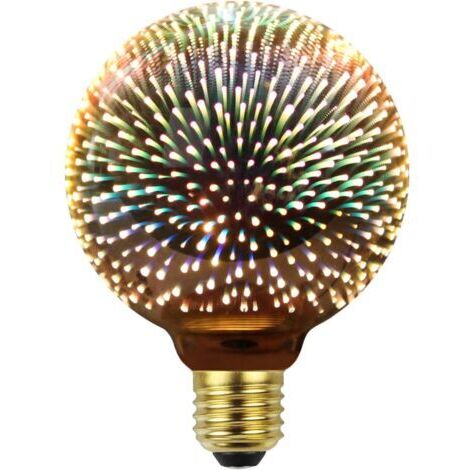 Green Mobility-Edison Ampoule 3D Feu D'artifice Led Ampoule 4W 220-240V E27 Spécialité Ampoule Décorative (G95)