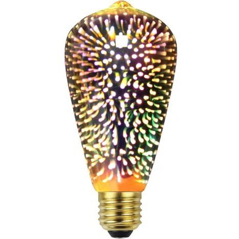Green Mobility-Edison Ampoule 3D Feu D'artifice Led Ampoule 4W 220-240V E27 Spécialité Ampoule Décorative (ST64)