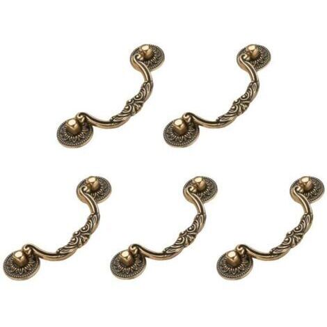 Green Mobility-Ensemble de 5 poignées de porte ou boutons de meubles de style antique en bronze vintage pour armoires de cuisine