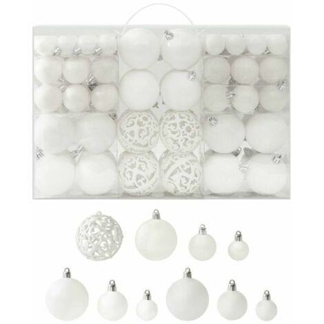 Green Mobility-Ensemble de boules de Noel 100 pcs Blanc
