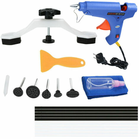 Green Mobility-Ensemble d'outils de reparation de depression Outil de reparation de pont en plastique + pistolet a colle bleue + 5 batons de colle noirs et 5 batons de colle blanche + spatule jaune + 