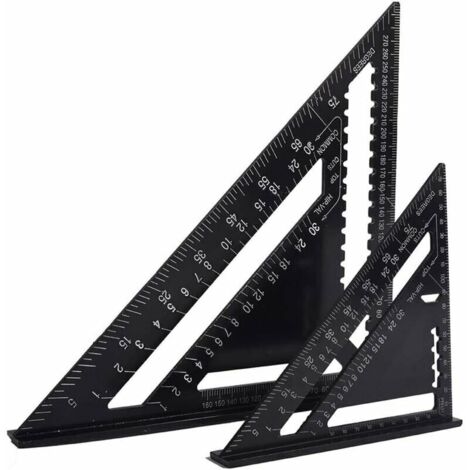 Green Mobility-Equerre Menuisier Multifonctions 18cm et 30cm, Triangle Métal Aluminium Règle Équerre Trusquin Guide Raporteur Angle 45 90 Degres/Outillage Charpentier/Outil Traçage Guidage Menuiserie 