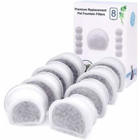 Green Mobility-Ersatz-Kohlefilter für PetSafe Drinkwell Avalon-, Pagoda-, 2-Gallonen-, Sedona- und Seascape-Brunnenfilter, 8er-Pack Brunnenfilter