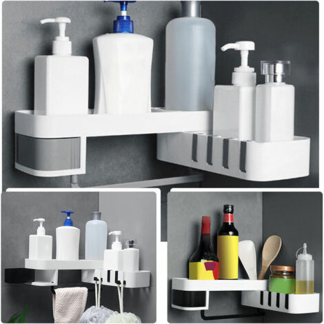 Green Mobility-Etagere rotative WEtagere de salle de bain murale, gris gris