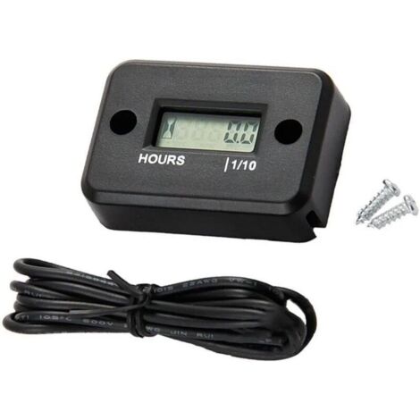 Green Mobility-étanche Affichage LCD Compteur horaire numérique Minuterie de jauge pour Quad Moto Motoneige motocross pit bike tondeuse à gazon tracteur camion