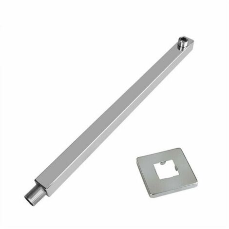 Green Mobility-Extension de pommeau de douche pluie carre 16 pouces bras en acier inoxydable fix au mur sans outils