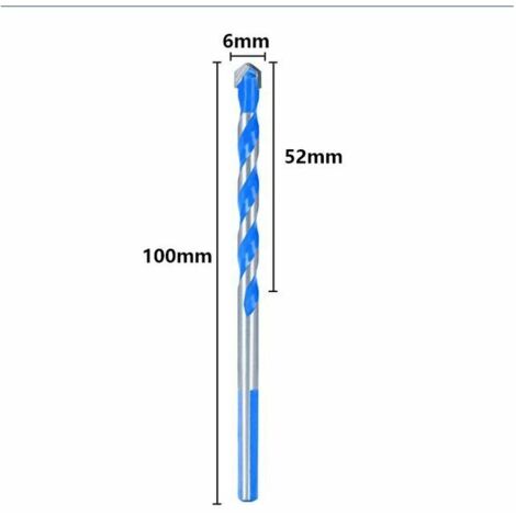 Green Mobility-Foret triangulaire de 3 à 12mm, pour le perçage de carreaux de céramique, de béton, de brique et de bois, accessoires pour outils électriques,CHINA,1PC,6mm