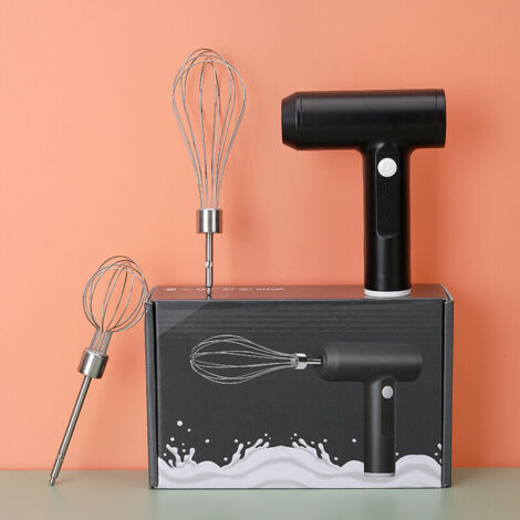 Green Mobility-Fouet Electrique Sans Fil, 2 Batteurs 2 Vitesses Réglables, 3 en1 Batteur à oeufs, pour Cuisson Gâteau Oeuf Lait Café-USB rechargeable