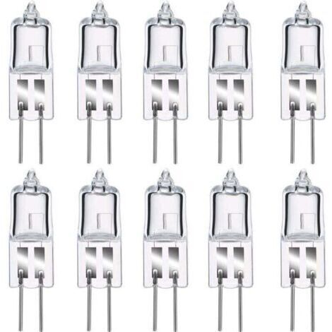 Green Mobility-G4 Halogenlampen, 12 V 20 W G4 Halogen Stiftsockellampe, 2800 K Warmweiß, dimmbar, G4 Klare Kapsellampe, 10er-Pack [Energieklasse C]