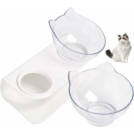 Green Mobility-Gamelles pour chat, bol pour chat incliné à 15 °, surélevé, double bol pour animal domestique, bol pour chat et petit chien