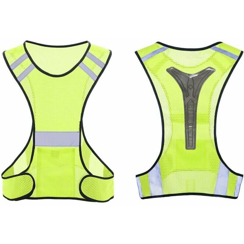 Green Mobility-Gilet Reflechissant Running, Gilet de Sécurité, Gilet Velo Lumineux Élastique et Réglable, Le Jogging, Le Vélo, La Course Ou Le