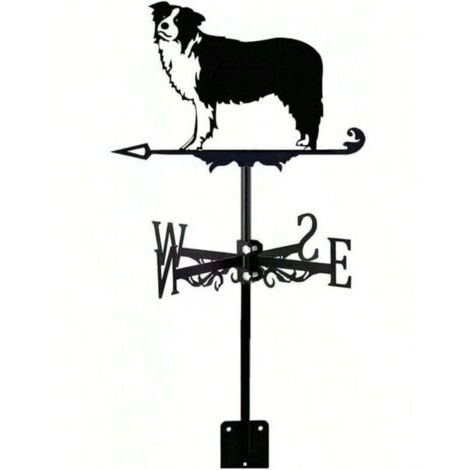 Green Mobility-Girouette décorative  en forme de Border Collie pour toit de ferme, décoration intérieure et extérieure