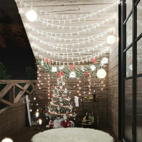 Green Mobility-Guirlande lumineuse Globe 20 m 200 LED Blanc froid 8 fonctions