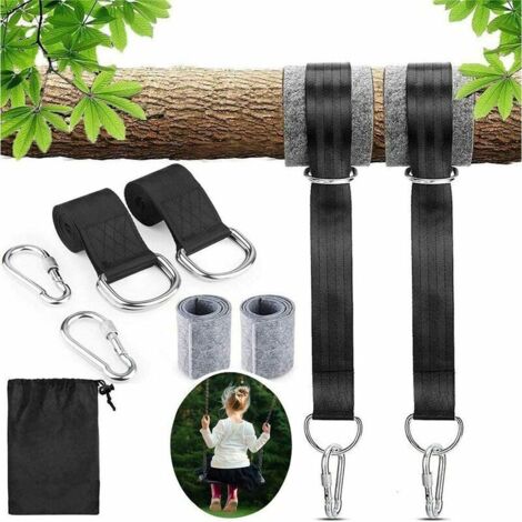 Green Mobility-Hamac sangles,Fixation Hamac avec balançoire d'arbre Sangle Balancoire Suspendu Ultra Résistant avec DRing et Balançoire Sangles de Hamac Max 550KG pour Camping,Hamac et Balancoire de J