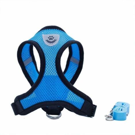 Green Mobility-Harnais de gilet pour chien en tissu maillé Doux Réglable Confortable  Laisse de marche Pet Lead-Brust avec clip, m