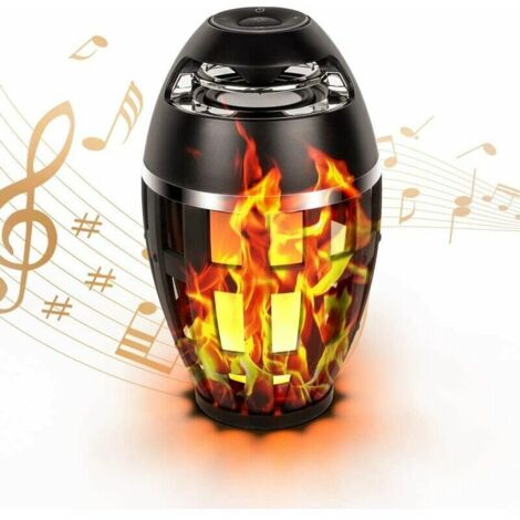 Green Mobility-Hautparleur à flamme LED, hautparleurs Bluetooth d'extérieur, lampe de table à atmosphère de flamme de torche musicale avec son stéréo