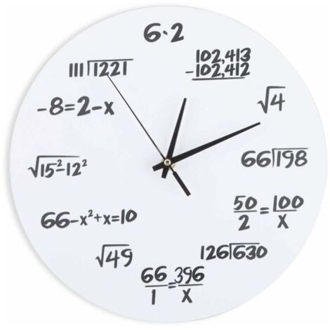 Green Mobility-Horloge Murale créative, Horloge de décoration 3D Acrylique Formule mathématique Accessoires de décoration de Conception Moderne, Horloge Suspendue pour Barre de Salon de Bureau à Domic