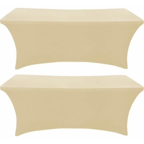 Green Mobility-Housse pour mobilier de jardin -2 Pack, 183CM Spandex Table Cover Nappe Rectangulaire Ajustée Tissu Extensible Lycra Nappe Infroissable pour Party Dj Salons Banquet Mariages Cocktail - 