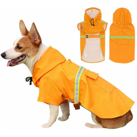 Green Mobility-Imperméable Pour Chien Avec Poche à Capuche Veste De Pluie Slicker Imperméable Réglable Et Réfléchissante Pour Petit Chien De Taille Moyenne, Orange 4Xl Orange 4Xl