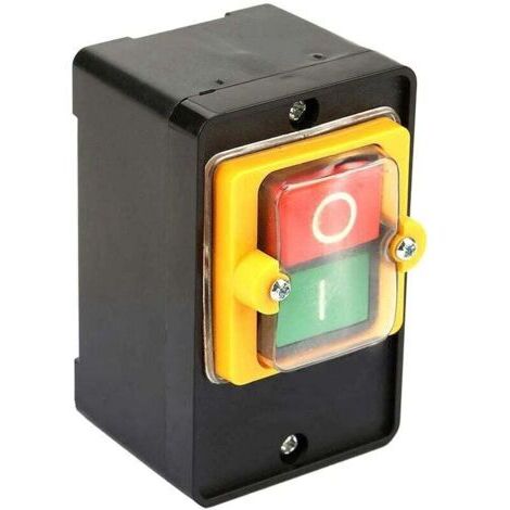 Green Mobility-Interrupteur à bouton Interrupteur de démarrage et d'arrêt du moteur AC220V/380V 10A bouton marche/arrêt étanche deux boutons avec support de boîte à poussière