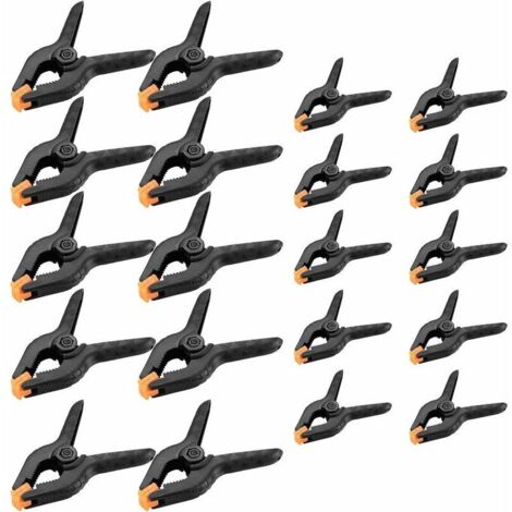 Green Mobility-Jeu de 20 Pince à Ressort, Bricolage Outillage Serre-joints, Pinces Clips Clamps de Préhension pour Bois Atelier Photographie - 2 Pouces / 3 Pouces