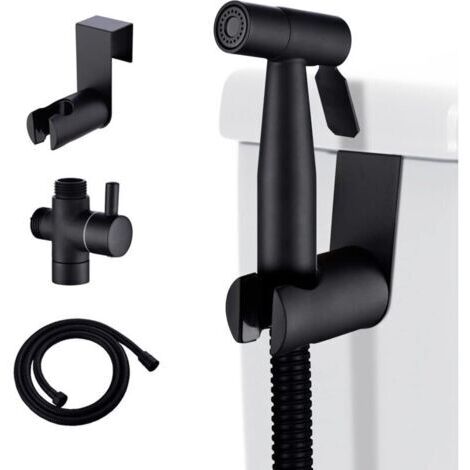 Green Mobility-Kit de douchette WC  en acier inoxydable, douchette bidet portable avec pression réglable, noir