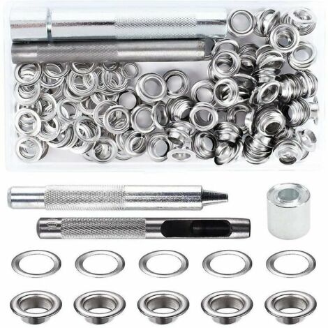 Green Mobility-Kit de Grommets Eyelets Outils Metal Grommet Kit Oeillet avec Outils Oeillet pour Toile Bâche Tente de Réparation (8MM)
