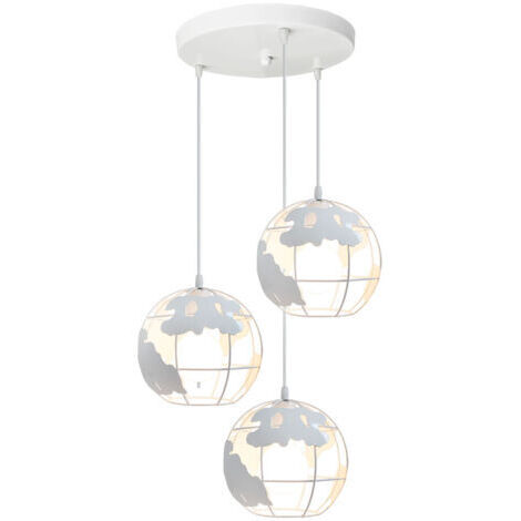 Green Mobility-Lampe À Suspension Rétro Vintage En Métal Blanc 3 Lumières Plafonnier Industriel Créatif Pour Chambre À Coucher, Café Et Bar