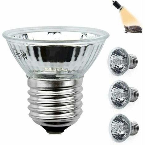 Green Mobility-Lampe Chauffante Tortue 50W E27 Uva Uvb Ampoule À Spectre Complet Reptile Chauffage Ampoule Halogène Gradable Pour Lézard, Tortues D'Eau, Araignées, Grenouilles Ac 220-240V (4 Pièces)