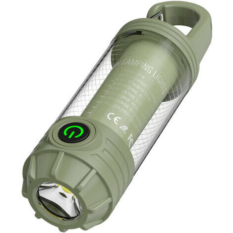 Green Mobility-Lampe de camping extérieure, source de lumière multiple, crochet porte-clés portable, mini lampe torche, lumière d'ambiance pour le camping.